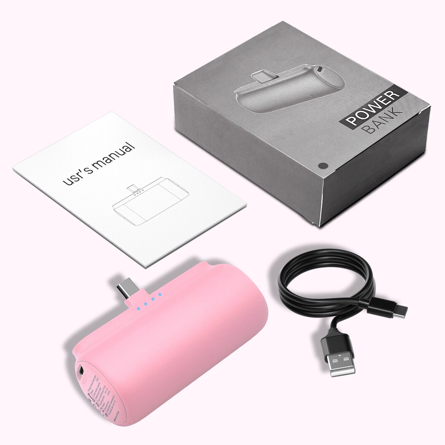 Mini Power Bank Portable Charger for Iphone or Type C Phones Instant Charging