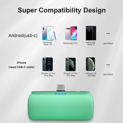 Mini Power Bank Portable Charger for Iphone or Type C Phones Instant Charging